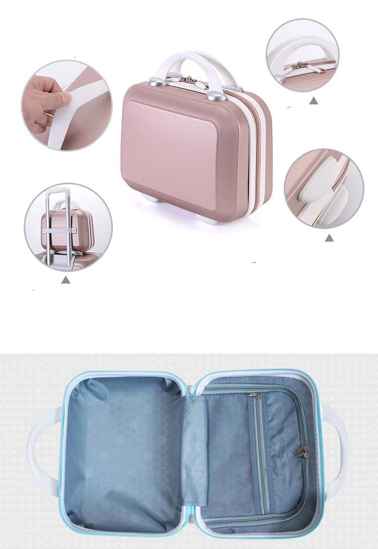 Fashion ABS Trolley Case Hardside Carry-on Luggage Set Women Handbag Cosmetic Bag