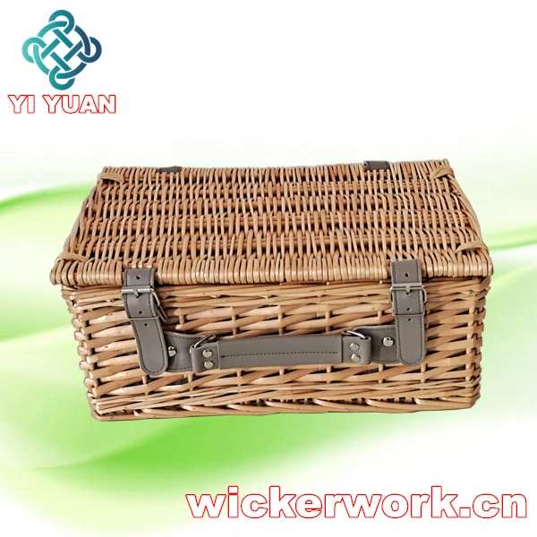 Wicker Willow Picnic Basket, Willow Basketry for Camping for Picnic