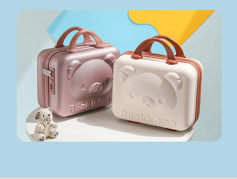 Wholesale Hand Luggage Cartoon Bear Osmetic Bag Mini Password Bag 14inch Gift Travel Cosmetic Sale Products Portable Vanity Case