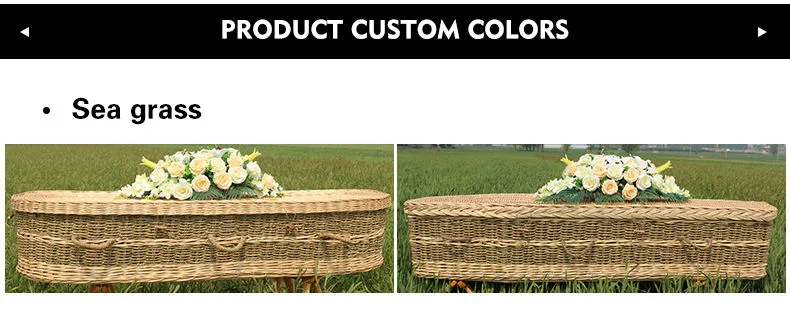 Best Quality Funeral Handmade Coffin Rattan Wicker Coffin Baskets