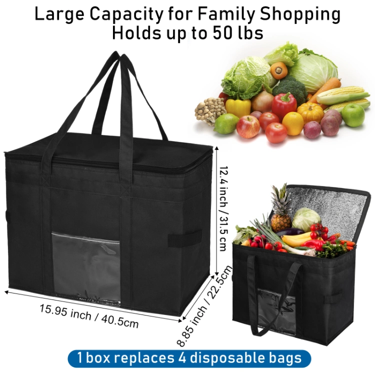 Custom Non Woven Picnic Tote Grocery Thermal Shopping Insulation Lunch Cooler Bags