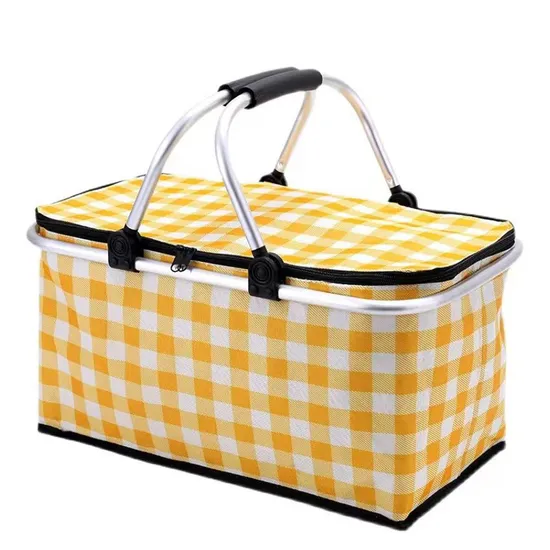 Foldable Picnic Tote Picnic Cooler Basket Custom Insulated Collapsible Cheap Kids Picnic Baskets