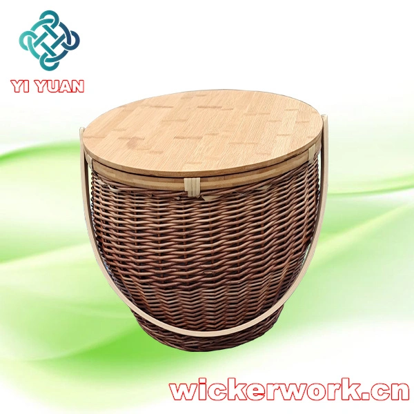 Wicker Basket Wicker Camping Picnic Basket Hamper with Lid